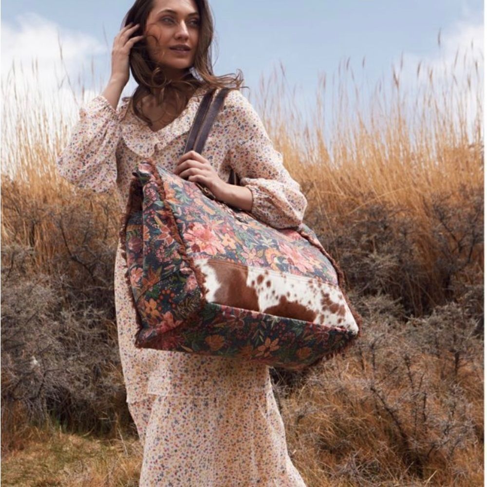 Myra Bag Fyole Canvas & Hairon Weekender Bag - Picture 8 of 10